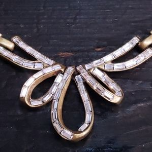 Sweet Romance Bronze Crysral Bow Necklace